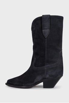 Gray suede Cossacks