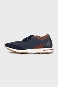 Men's blue textile sneakers