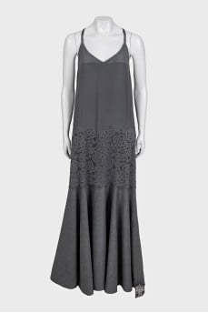 Maxi dress with straps and lace embellishment