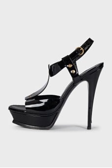 Tribute patent leather sandals