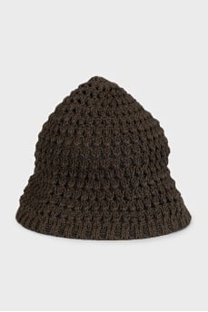 Knitted green Panama hat