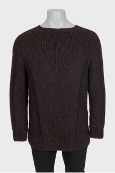 Джемпер oversize коричневого кольору