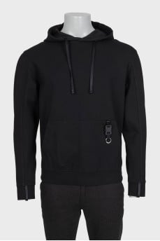 Men's plain black hoodie