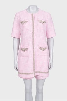 Tweed jumpsuit with shorts