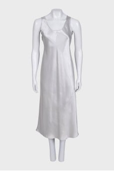 Silver sleeveless midi dress