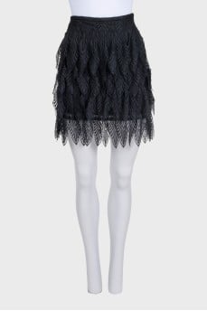 Black skirt with lace frills