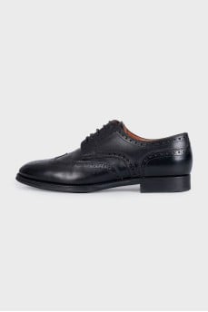 Men's black leather lace-up brogues