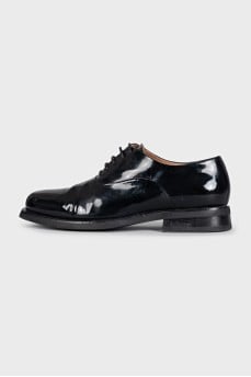 Men's patent leather lace-up shoes