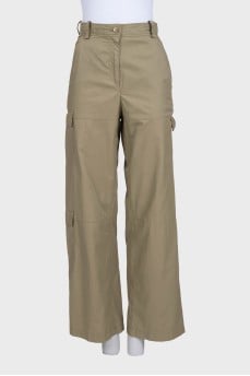 Straight trousers with patch pockets