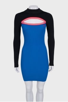 Blue dress with a cutout