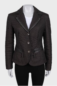 Brown fitted button-down jacket