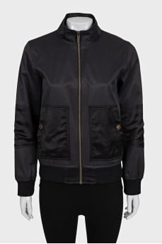 Zip-up jacket with logo on the back