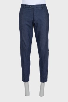 Men's cropped wool trousers