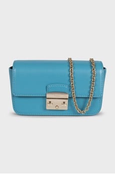 Metropolis mini leather blue bag