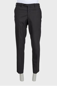 Men's black straight-leg trousers