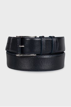 Men's dark blue leather belt