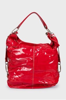 Red patent leather bag