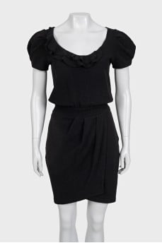 Black dress with patch pockets
