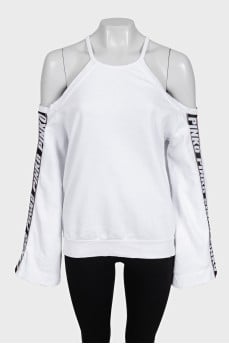 Loose long sleeve top with open shoulders