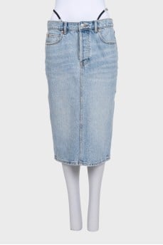 Slim-fit denim skirt
