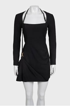 La Robe Esca Black Backless Mini Dress