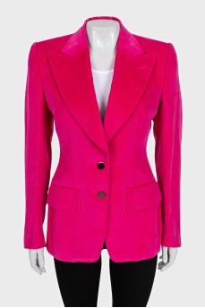 Velvet fitted jacket with buttons