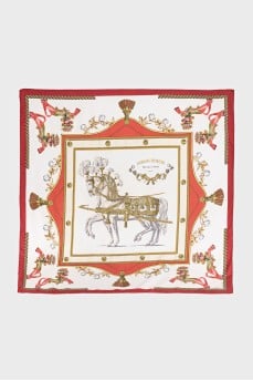Square silk scarf with print