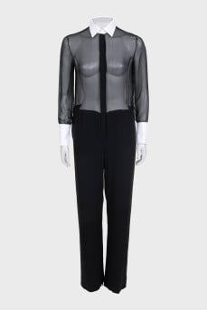 Jumpsuit with a transparent top
