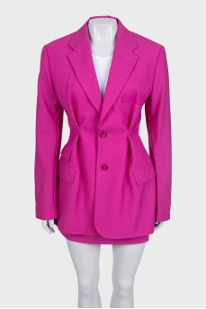 Pink fitted wool suit