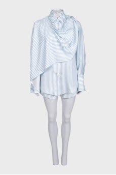 Striped silk suit with shorts