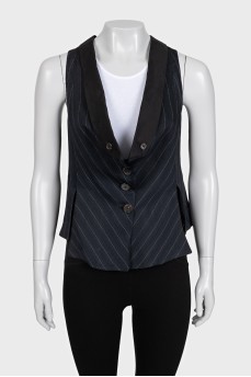 Fitted pinstripe vest