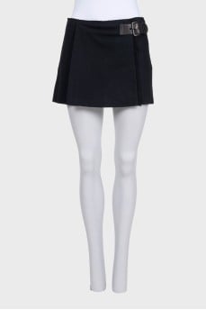 Black wool shorts