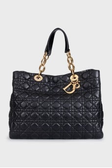 Black leather Lady Dior bag
