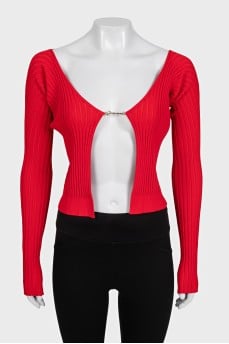 Red ribbed top