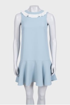 Blue dress with an accent collar