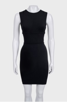 Black bodycon dress with a zipper