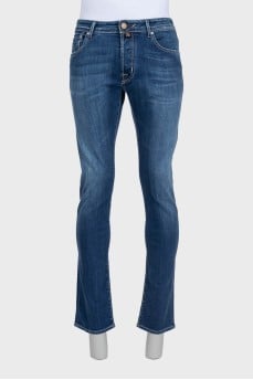 Men's straight-fit jeans with logo