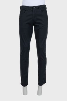 Men's black straight-leg trousers