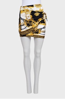 Printed gathered skirt