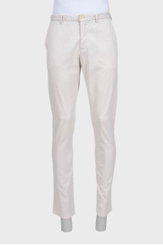 Men's beige printed trousers