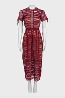 Red dress with perforations