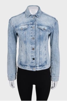 Denim jacket with embroidery on the back