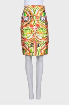 Floral print pencil skirt