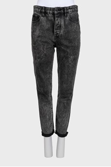 Mid-rise jeans with buttons