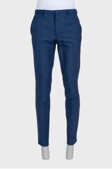 Men's blue trousers with patch pockets