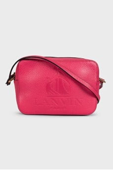 Pink leather crossbody bag