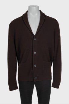 Men's brown cashmere cardigan