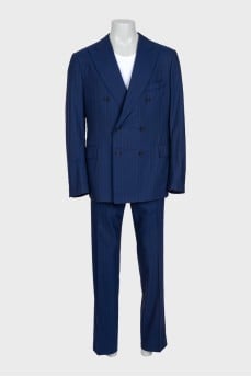 Men's double-breasted striped suit