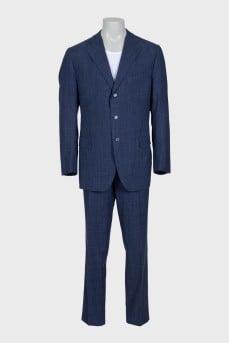 Men's straight-cut wool and silk suit
