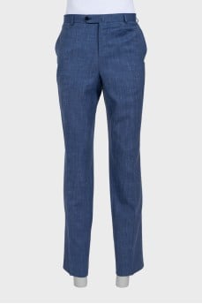 Men's blue trousers with pockets